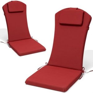 50x20 In Adirondack Chair Cushion Set of 2, Patio Chair Cushion w/Headrest