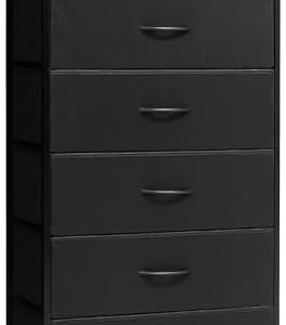 Tall 6-Drawer Wide Fabric Storage Tower Dresser for Closet, Black