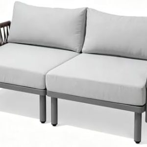 Crestlive Products Outdoor Sofas, Patio Conversation Set for Garden, Lawn, Pool, Backyard (Total Black)