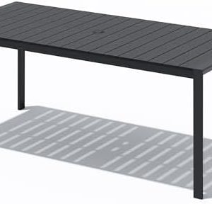 Crestlive Products Outdoor Dining Table for 6, 71" Aluminum Patio Table