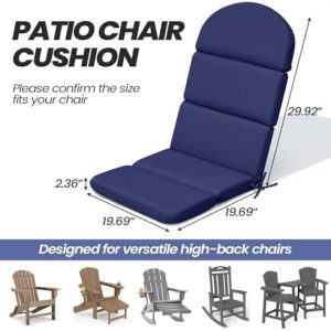 50x19.6 In Adirondack Chair Cushion Set of 2, Outdoor Chair Cushion