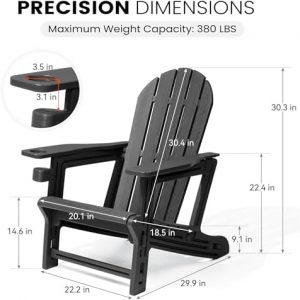 CRESTLIVE HDPE Outdoor Adirondack Chairs with Cup Holder