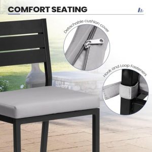 Outdoor Bar Table and Chairs Set of 3, 63" Patio Bar Set with 2 Stools