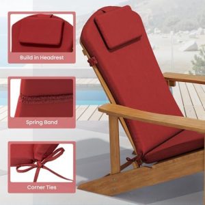 50x20 In Adirondack Chair Cushion Set of 2, Patio Chair Cushion w/Headrest