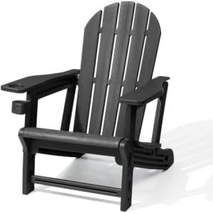 CRESTLIVE HDPE Outdoor Adirondack Chairs with Cup Holder