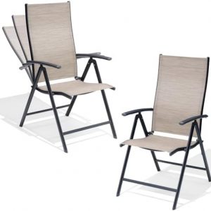 Crestlive Products Folding Patio Chairs Set of 2, Foldable Outdoor Chair
