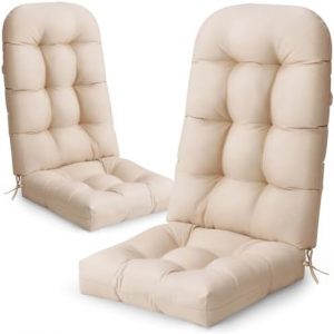 50x20x4 In Adirondack Chair Cushion Set of 2, Thick Outdoor Chair Cushion