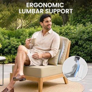Crestlive Outdoor Deep Seat Cushion Set of 2, with Pillow, 24x24x5.5