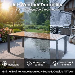 Crestlive 9 Pieces Outdoor Dining Set 83" Patio Table and Chair Sets for 8