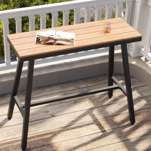 Crestlive Outdoor Bar Table Hot Tub Table, 63" Waterproof Patio Table