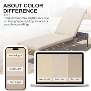 Crestlive Chaise Lounge Cushions Outdoor Set of 2, 72"x21", Water Resistant