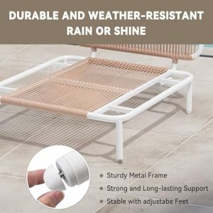 Oversized Outdoor Couch, 2-Seater Modular Sectional Sofa with Cushions