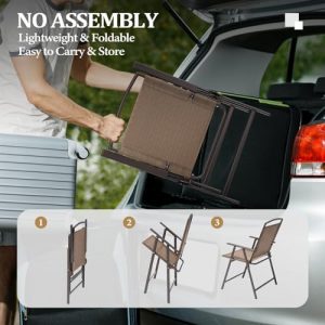 Crestlive Products 5 Piece Patio Dining Set, 4 Folding Chairs and Table