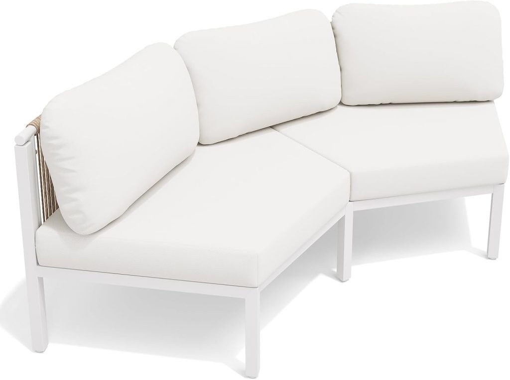 Crestlive Products Modular Half Moon 2-Seater Sofa Cover (Beige)