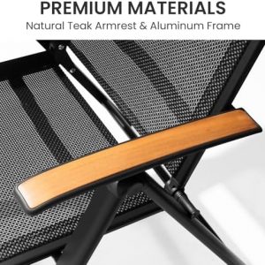 Crestlive Products Folding Patio Chairs Set of 2, Outdoor Recliner Chairs