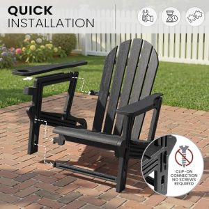 CRESTLIVE HDPE Outdoor Adirondack Chairs with Cup Holder