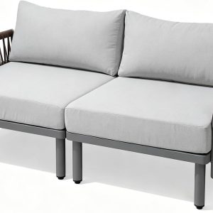 Crestlive Products Outdoor Sofas, Patio Conversation Set for Garden, Lawn, Pool, Backyard (Total Black)