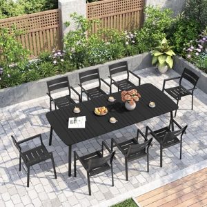 Outdoor Dining Table for 10 People, 93" Patio Rectangle Table