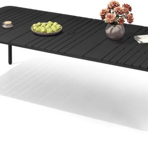 Outdoor Dining Table for 10 People, 93" Patio Rectangle Table