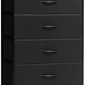 Tall 6-Drawer Wide Fabric Storage Tower Dresser for Closet, Black