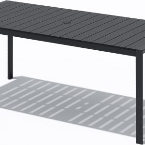 Crestlive Products Outdoor Dining Table for 6, 71" Aluminum Patio Table