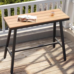 Crestlive Outdoor Bar Table Hot Tub Table, 63" Waterproof Patio Table