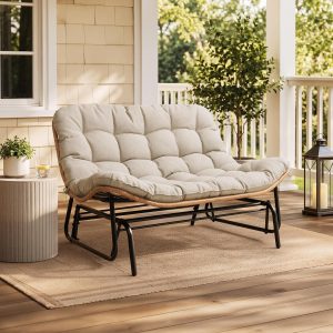 Crestlive Products Outdoor Glider 2-Person (Beige)
