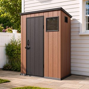 5x3 FT Lean-to Plastic Storage Shed, Waterproof Resin Garden House